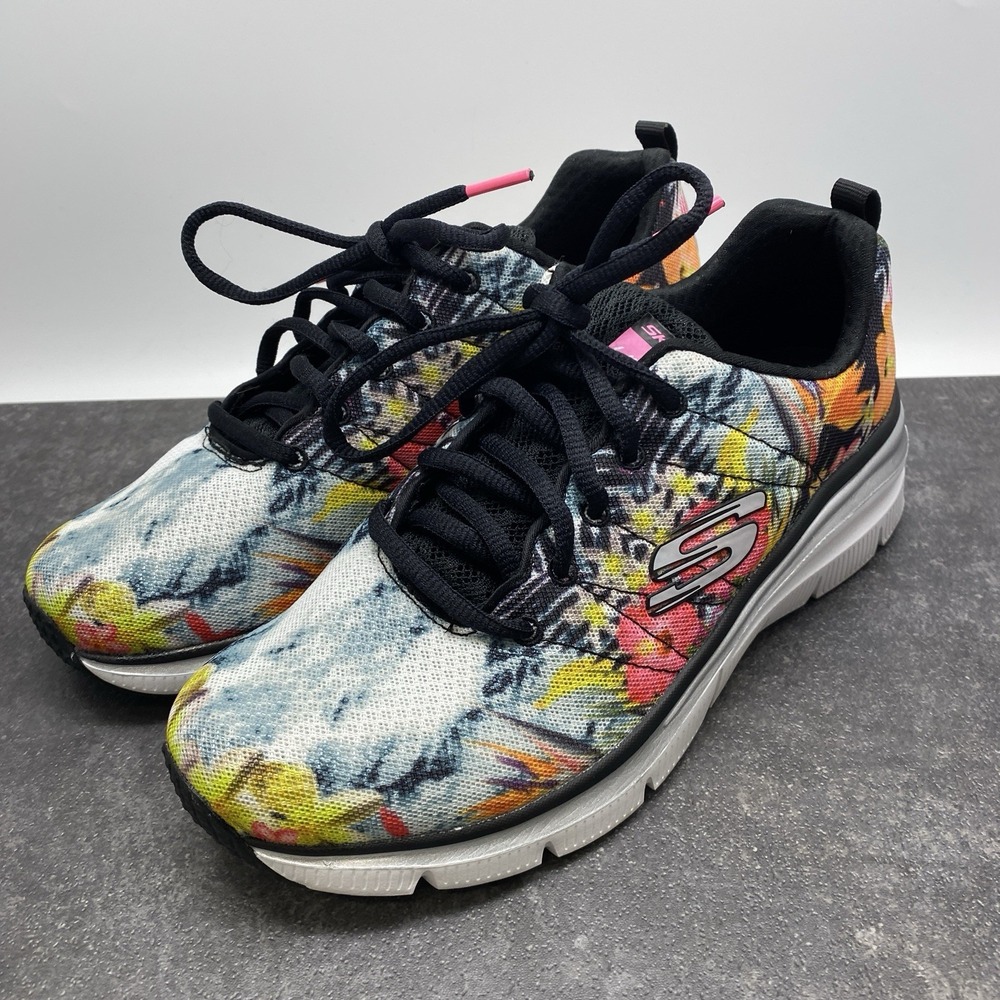 Skechers Floral Fashion Fit‎ Air-Cooled Memory Foam Sneakers Women's US 8 Shoes